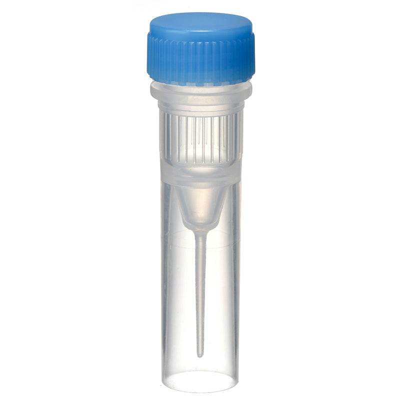 0.5 mL, O-ring less Screwcap Tube, Self-standing, attached Blue Cap, Sterilized "1394-050-SS-BS" (20 tubes x 25 bags)