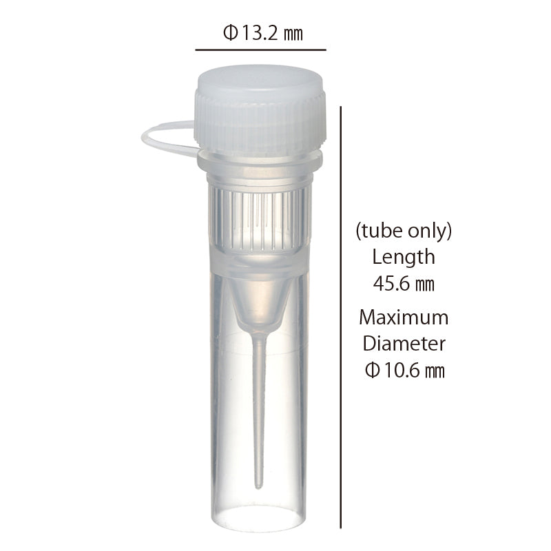 0.5 mL, O-ring less Screwcap Tube, Self-standing, attached Loop Cap, Sterilized "1394-050-SS-LP-CS" (20 tubes x 25 bags)