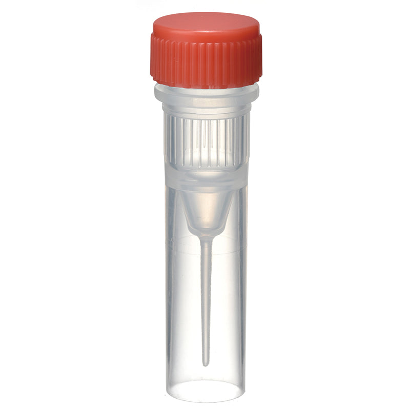 0.5 mL, O-ring less Screwcap Tube, Self-standing, attached Red Cap, Sterilized "1394-050-SS-RS" (20 tubes x 25 bags)