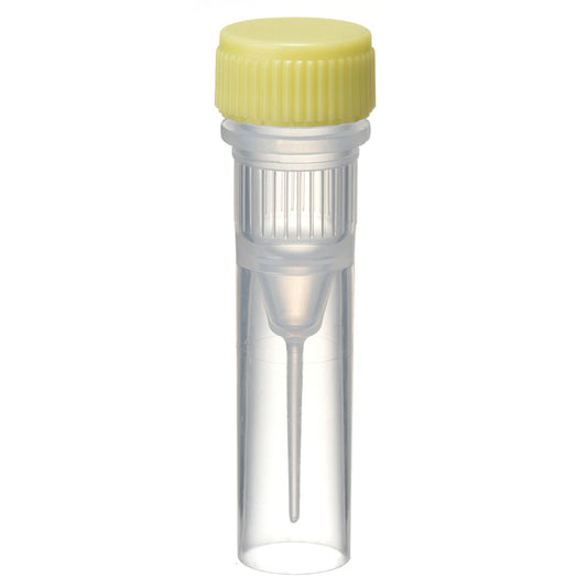 0.5 mL, O-ring less Screwcap Tube, Self-standing, attached Yellow Cap, Sterilized "1394-050-SS-YS" (20 tubes x 25 bags)