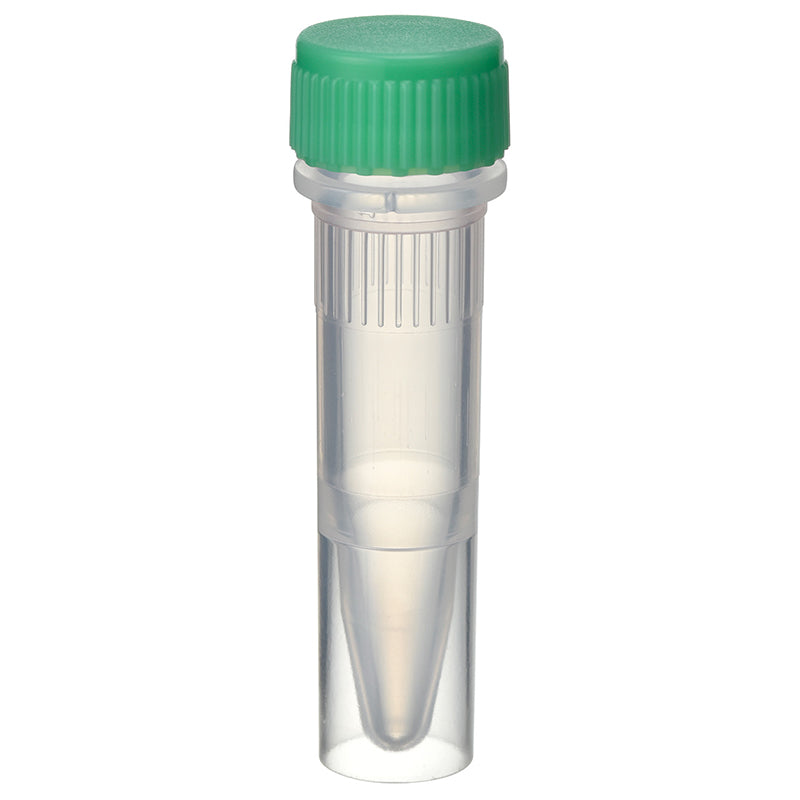 1.5 mL, O-ring less Screwcap Tube, Self-standing, attached Green Cap, Sterilized "1394-150-SS-GS" (20 tubes x 25 bags)
