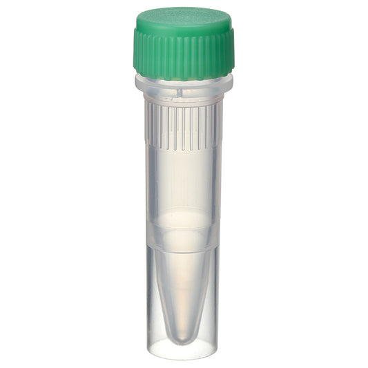 1.5 mL, O-ring less Screwcap Tube, Self-standing, attached Green Cap, Sterilized "1394-150-SS-GS" (20 tubes x 25 bags)
