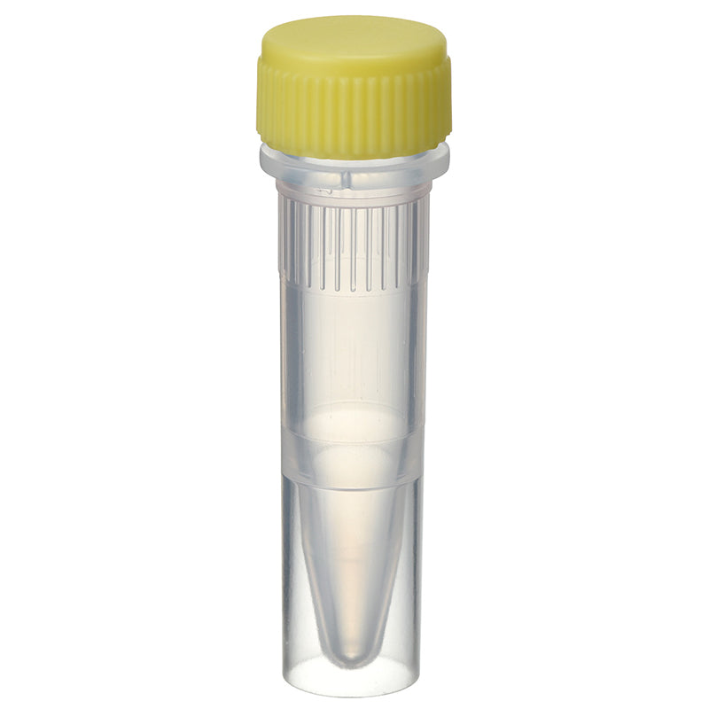 1.5 mL, O-ring less Screwcap Tube, Self-standing, attached Yellow Cap, Sterilized "1394-150-SS-YS" (20 tubes x 25 bags)