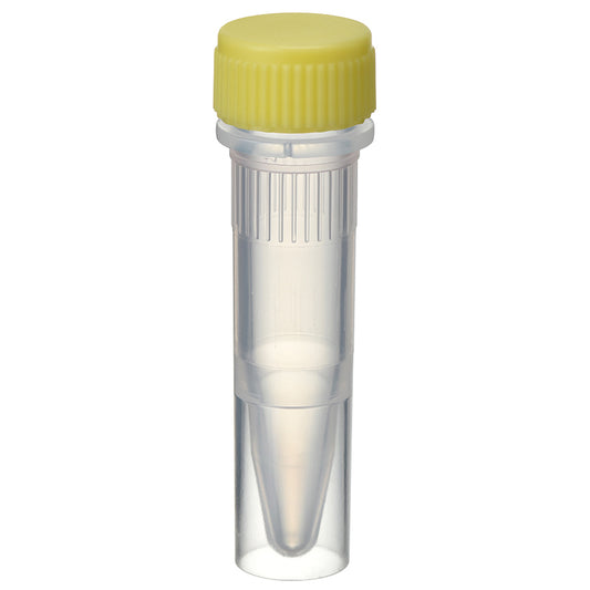 1.5 mL, O-ring less Screwcap Tube, Self-standing, attached Yellow Cap, Sterilized "1394-150-SS-YS" (20 tubes x 25 bags)