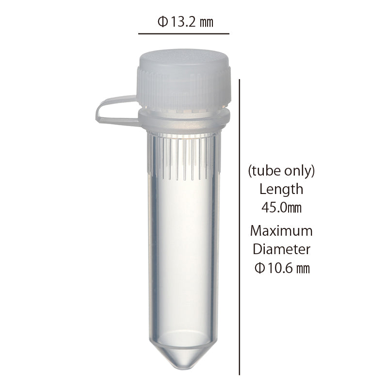 2.0 mL, O-ring less Screwcap Tube, Conical Bottom, attached Loop Cap, Sterilized "1394-200-LP-CS" (20 tubes x 25 bags)