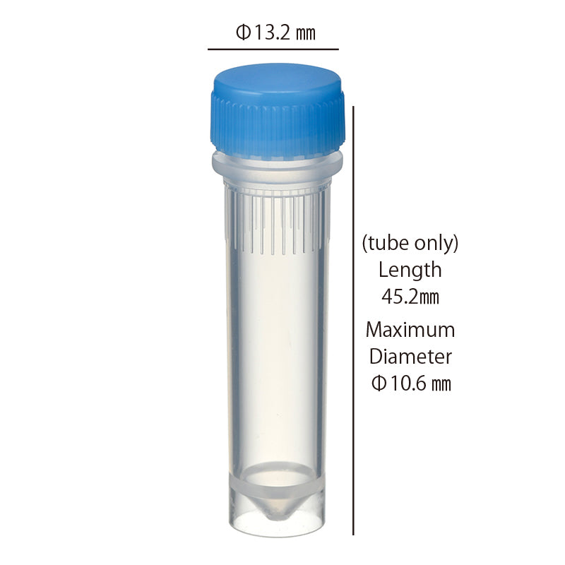 2.0 mL, O-ring less Screwcap Tube, Self-standing, attached Blue Cap, Sterilized "1394-200-SS-BS" (20 tubes x 25 bags)