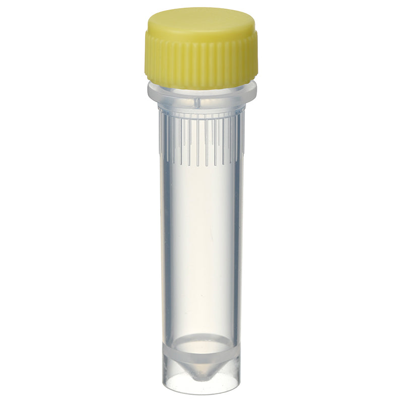 2.0 mL, O-ring less Screwcap Tube, Self-standing, attached Yellow Cap, Sterilized "1394-200-SS-YS" (20 tubes x 25 bags)