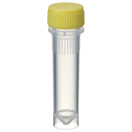 2.0 mL, O-ring less Screwcap Tube, Self-standing, attached Yellow Cap, Sterilized "1394-200-SS-YS" (20 tubes x 25 bags)