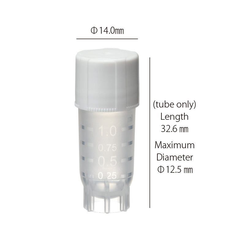 1.0mL Cryotube with External Thread Screwcap, Self-standing, Sterilized "1396-100S" (20 pieces)