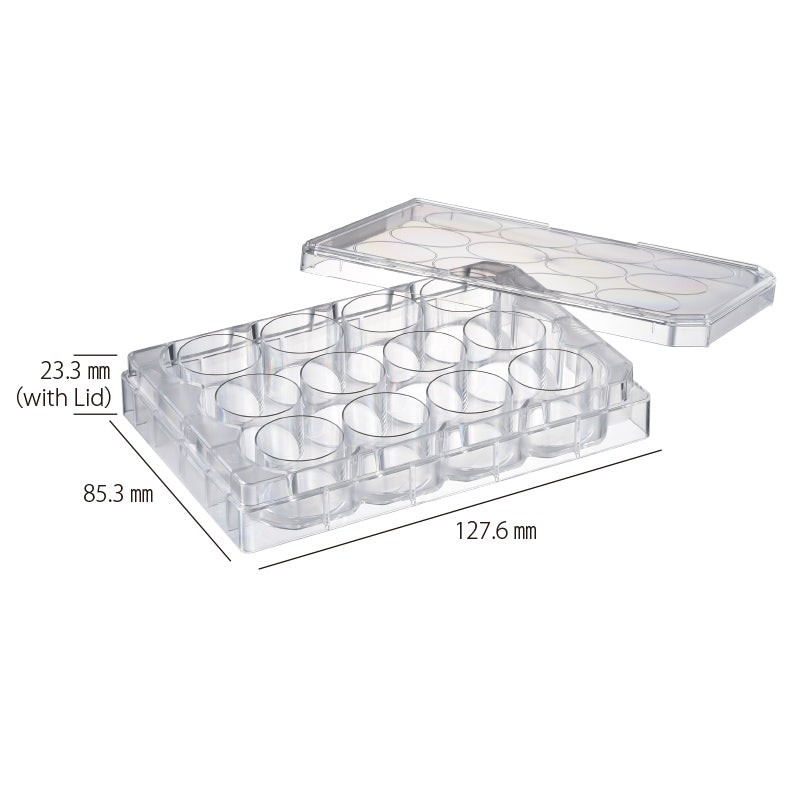 Microplate, 12-well, with Lid, Flat Bottom, Sterilized "196-12FS" (50 pieces)