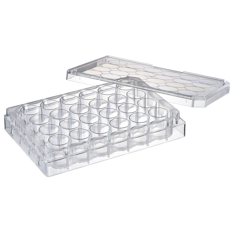 Microplate, 24-well, with Lid, Flat Bottom, Sterilized"196-24FS" (50 pieces)